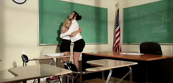  Lesbian teacher licking students pussy